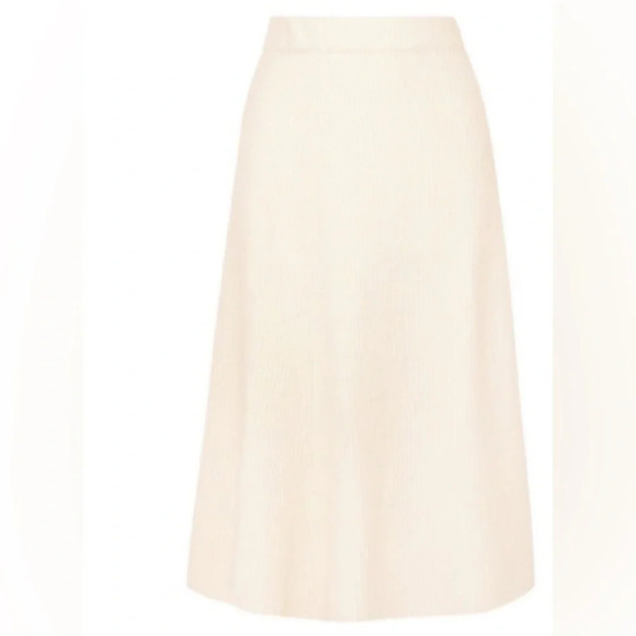 Maje Jessy Ribbed Knit Ecrue Mini Skirt | 2 - Picture 4 of 7